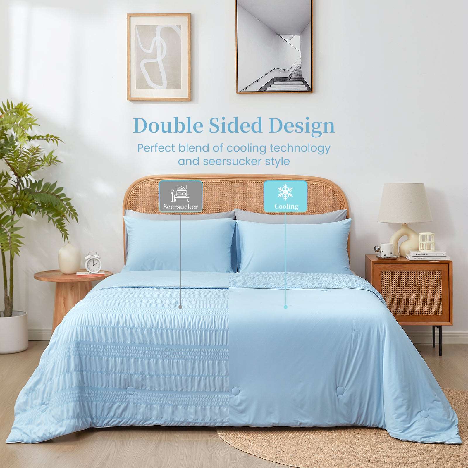 Comfortable Seersucker Cooling Comforter for Cozy Sleep