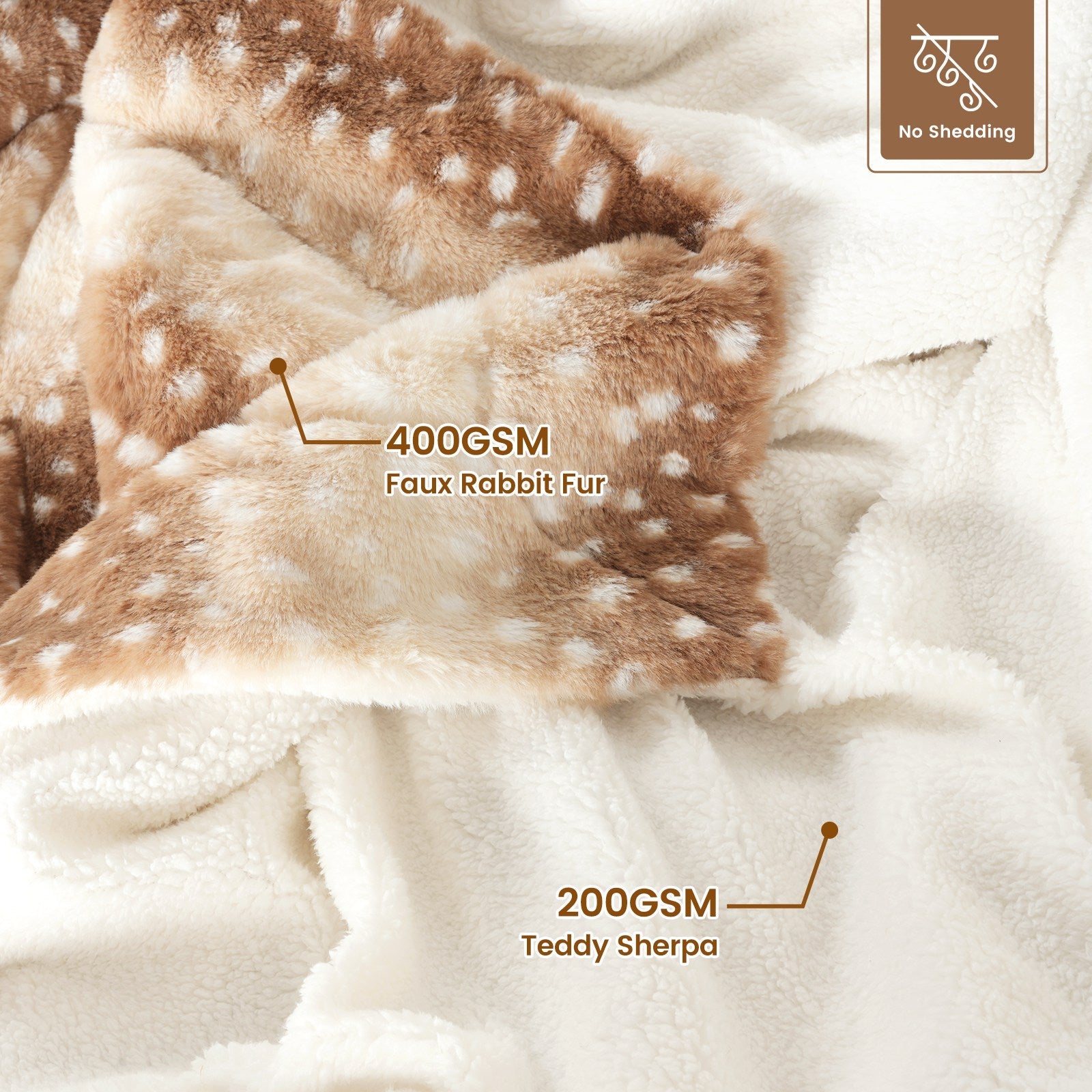Elegant Deer Print Faux Fur Throw Blanket for Cozy Living