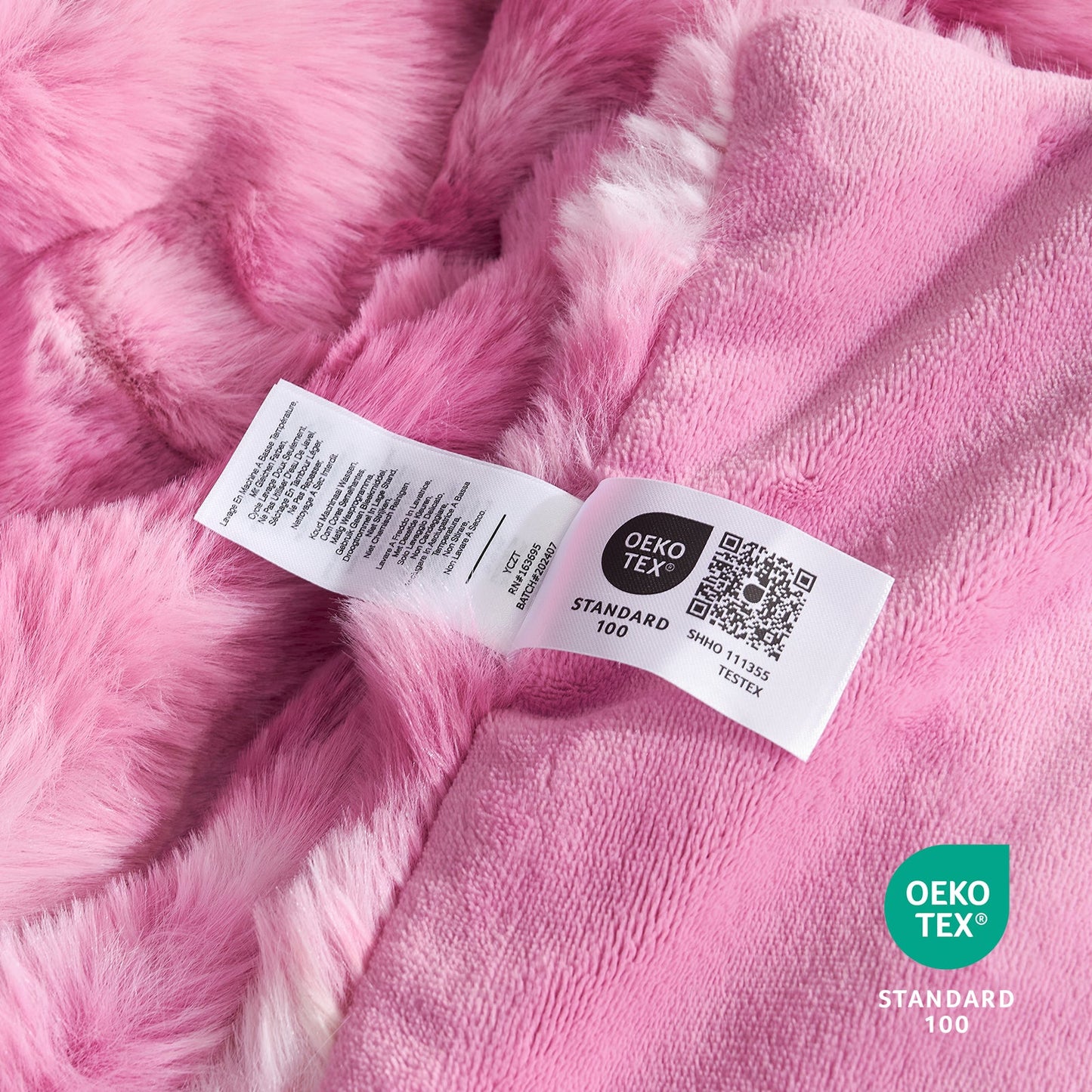 Artisan Bubble Faux Fur Throw Blanket with Unique Tie-Dye Design