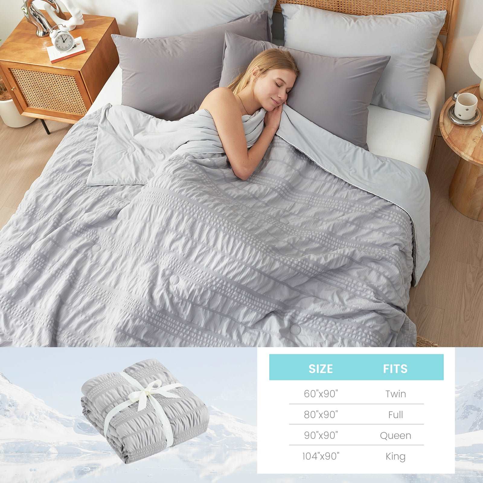 Comfortable Seersucker Cooling Comforter for Cozy Sleep