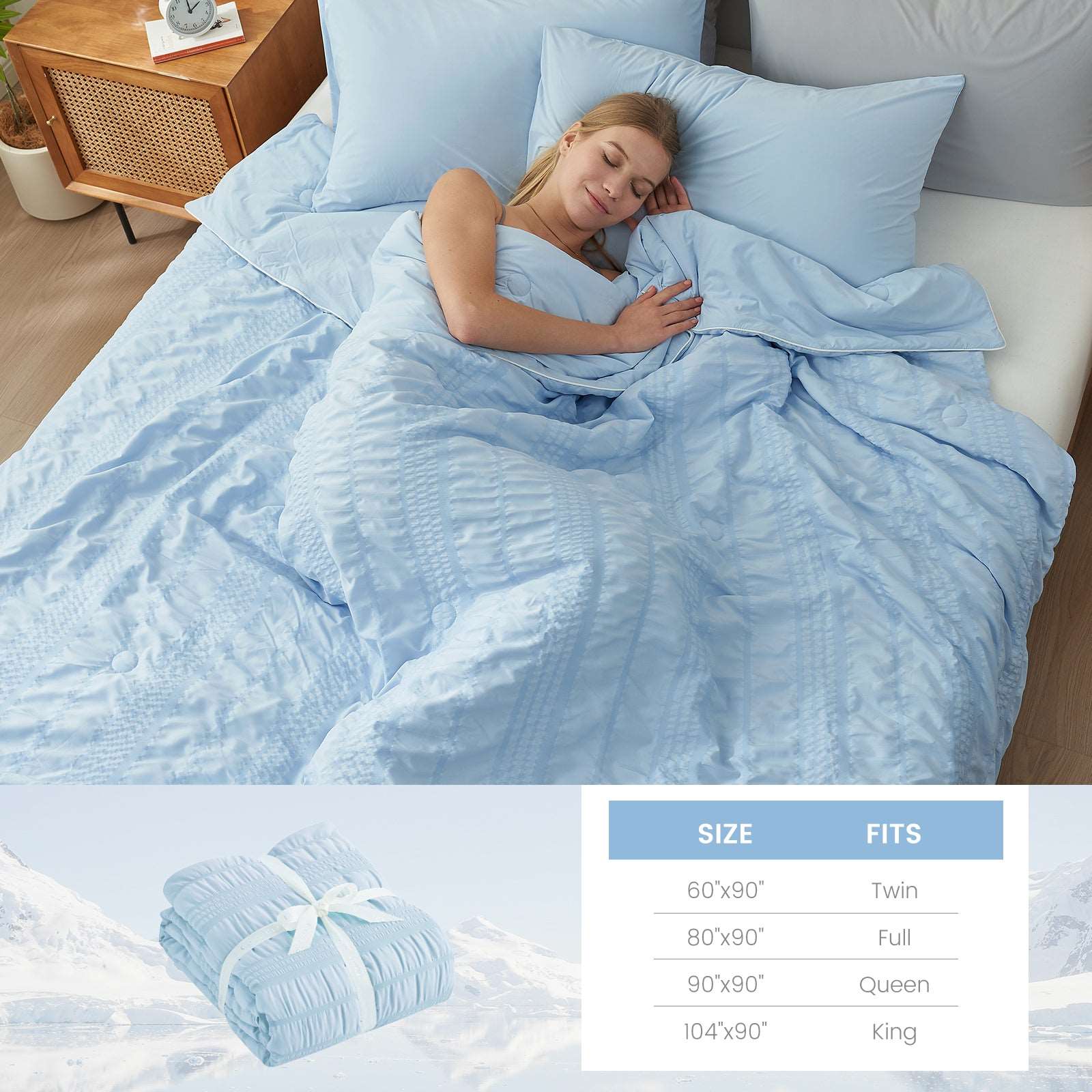 Comfortable Seersucker Cooling Comforter for Cozy Sleep