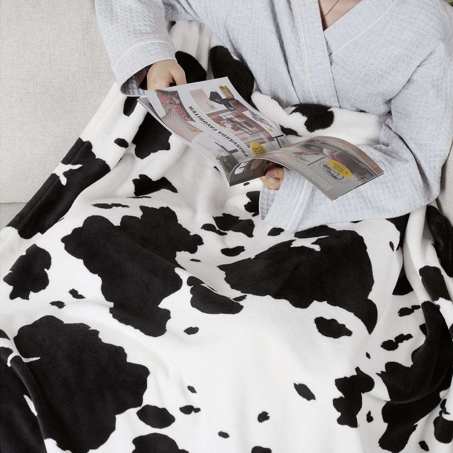 Luxurious Cow Print MilkyPlush Throw Blanket for Ultimate Comfort