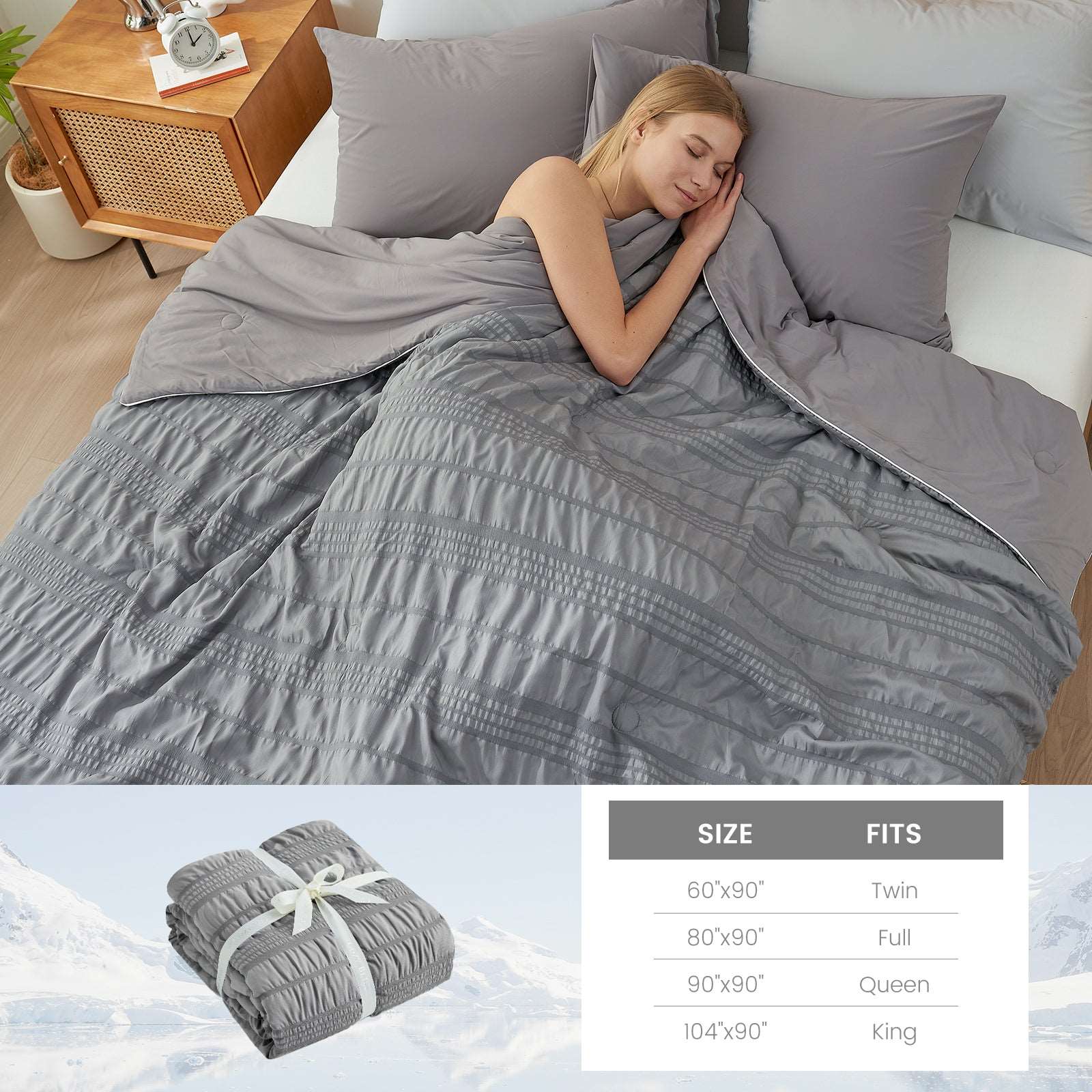 Comfortable Seersucker Cooling Comforter for Cozy Sleep