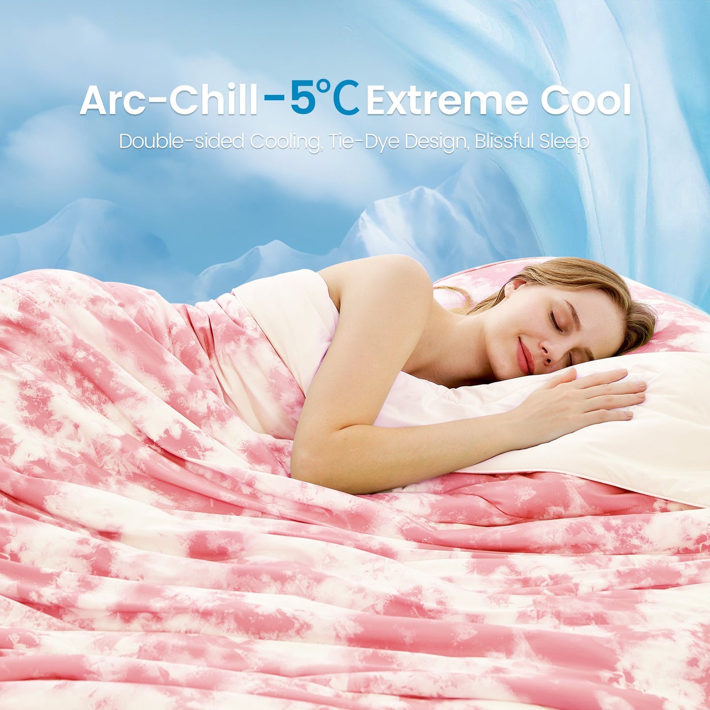 Premium Tie-Dye Cooling Comforter Set for Hot Sleepers