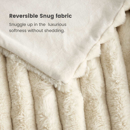 Luxurious Striped Faux Fur Throw Blanket for Cozy Comfort