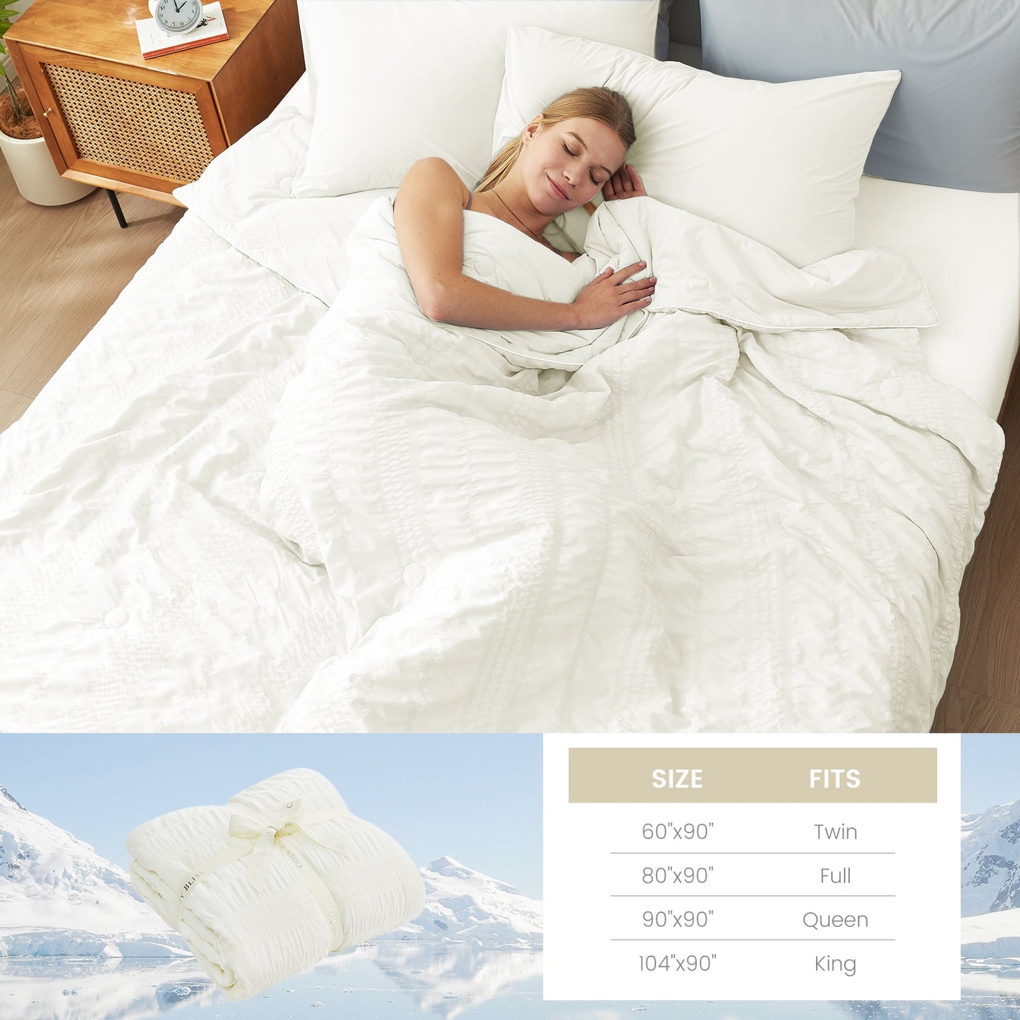 Comfortable Seersucker Cooling Comforter for Cozy Sleep