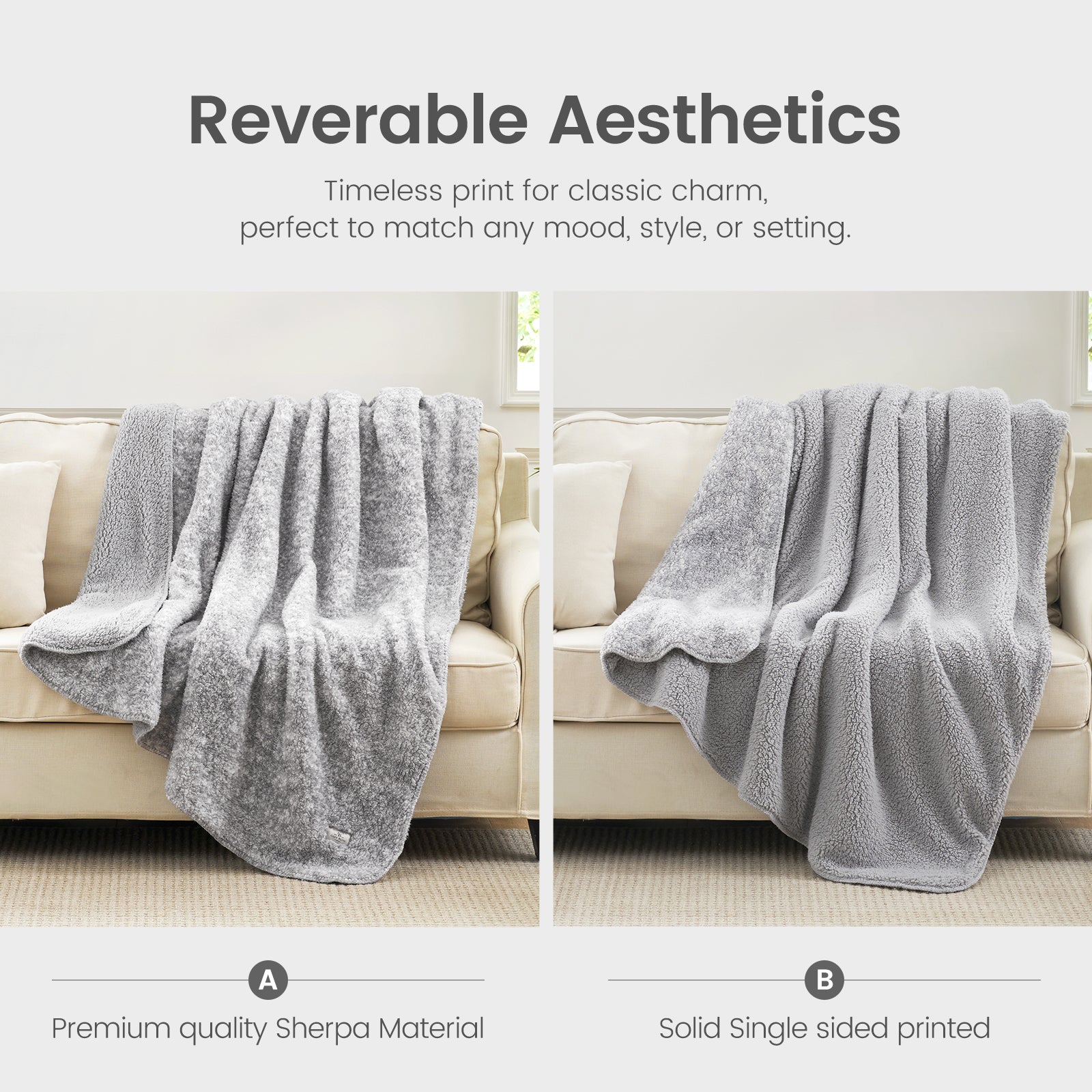 Cozy Bliss Reversible Dual-Sided Sherpa Throw Blanket