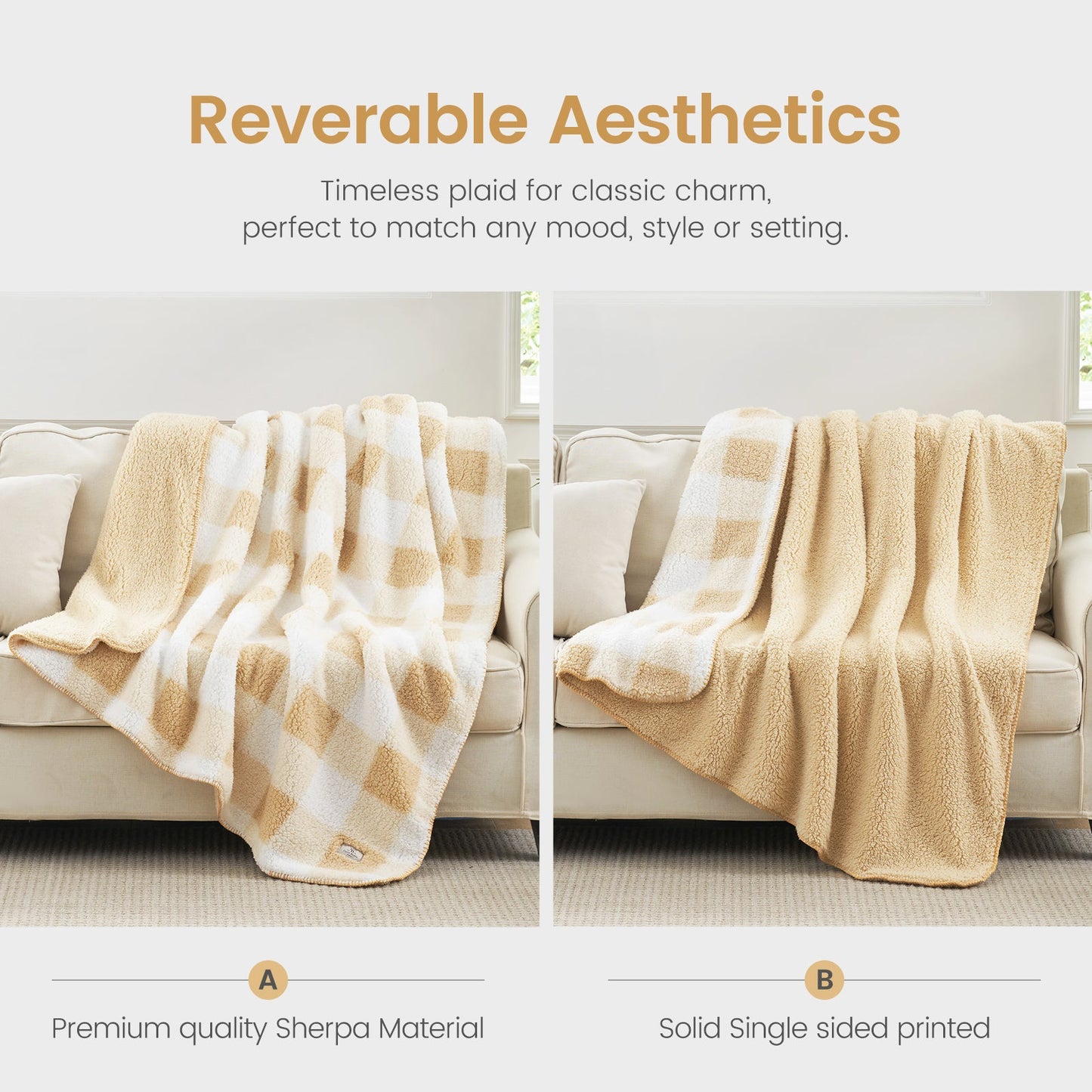 Cozy Bliss Reversible Dual-Sided Sherpa Throw Blanket