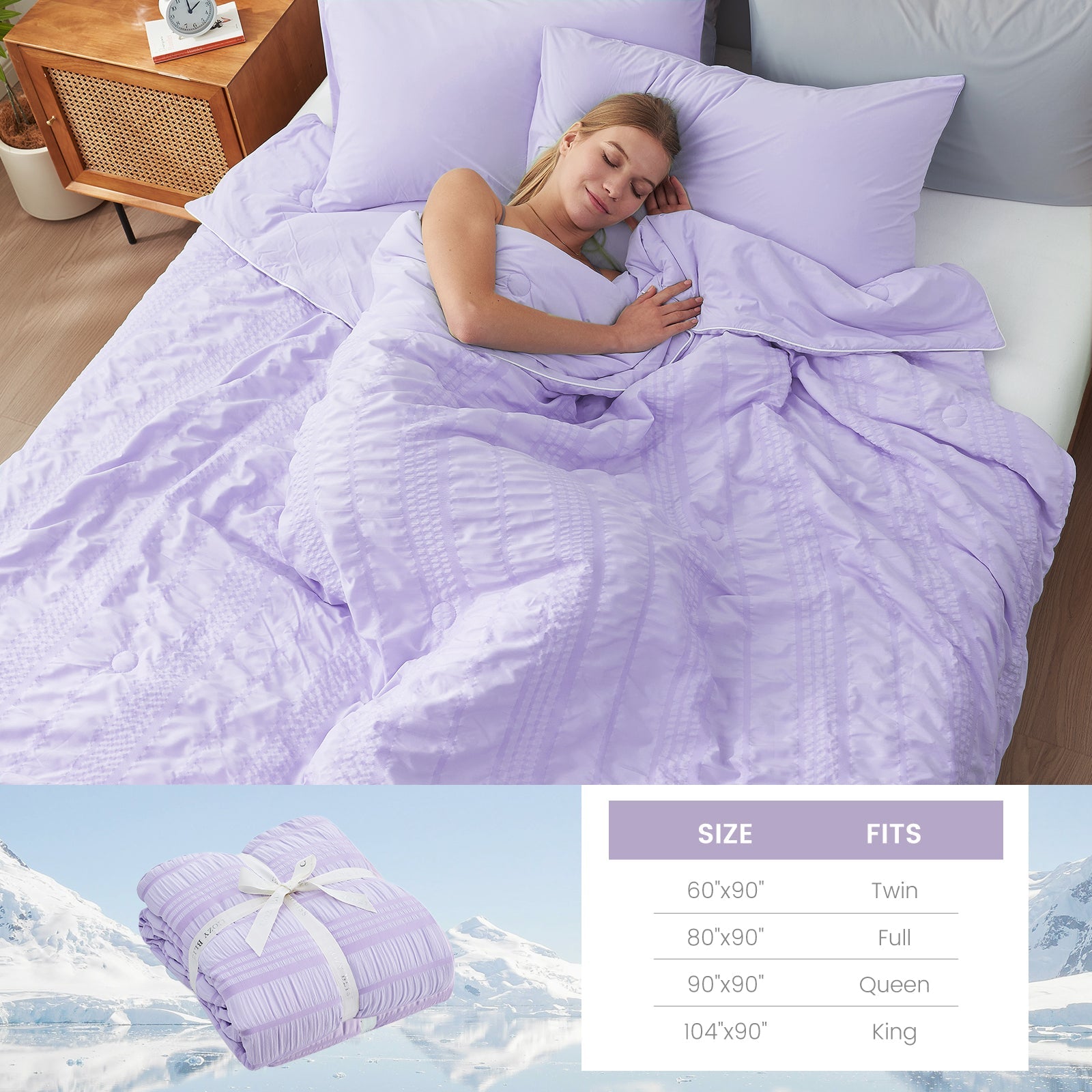 Comfortable Seersucker Cooling Comforter for Cozy Sleep