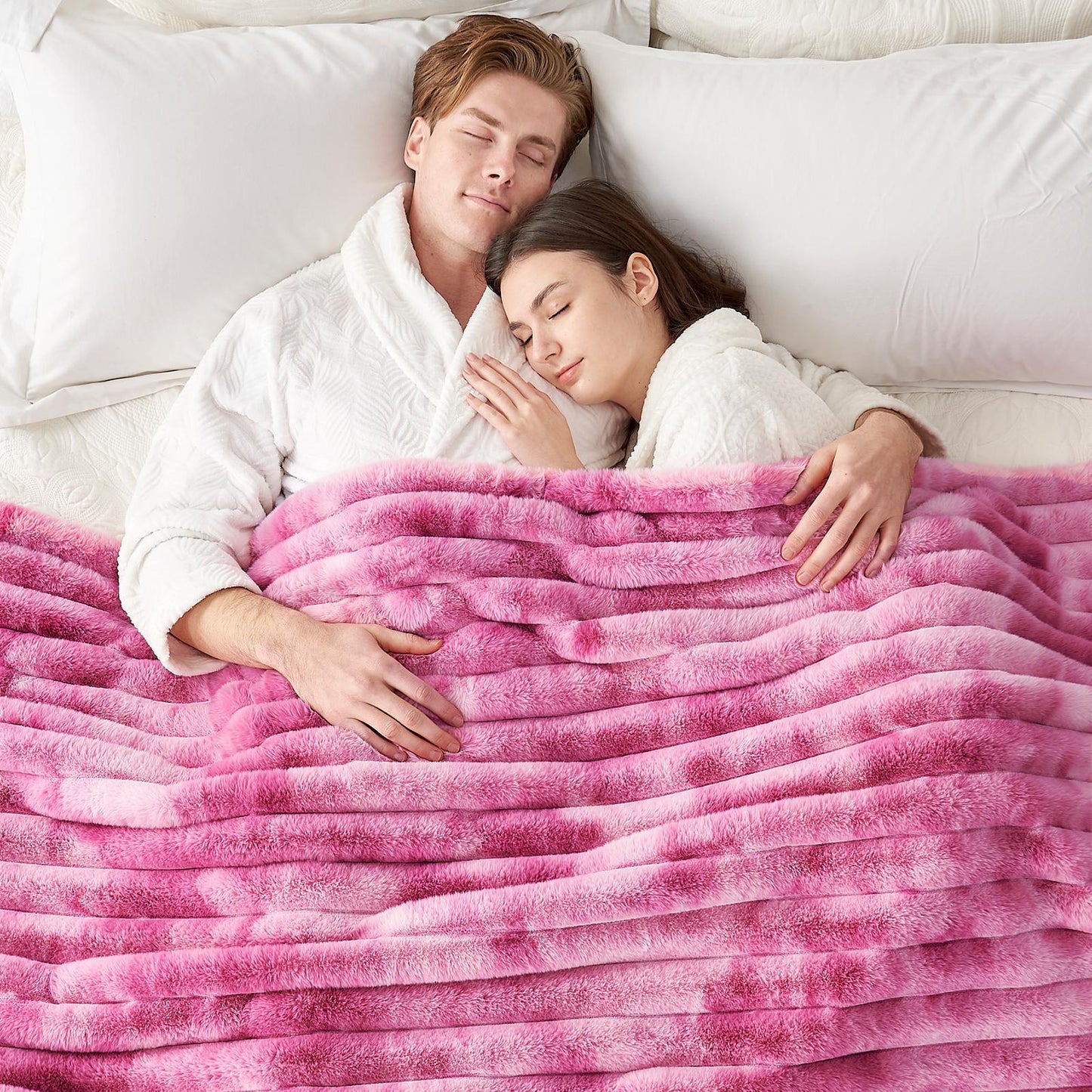 Luxurious Striped Faux Fur Throw Blanket for Cozy Comfort