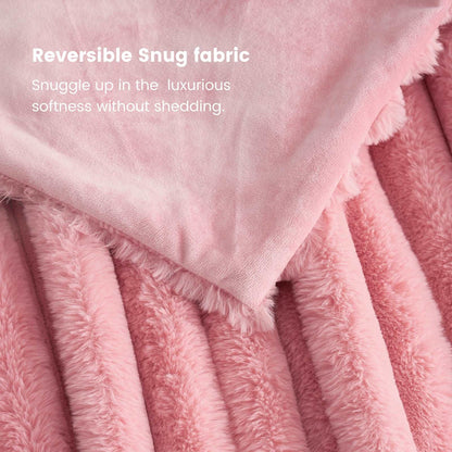 Luxurious Striped Faux Fur Throw Blanket for Cozy Comfort