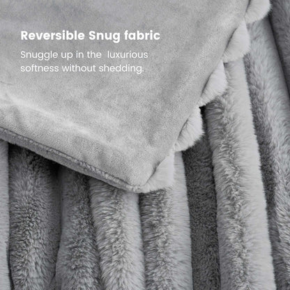 Luxurious Striped Faux Fur Throw Blanket for Cozy Comfort