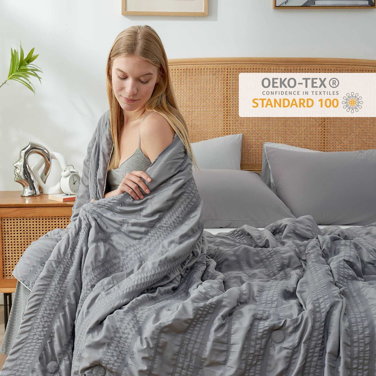 Comfortable Seersucker Cooling Comforter for Cozy Sleep