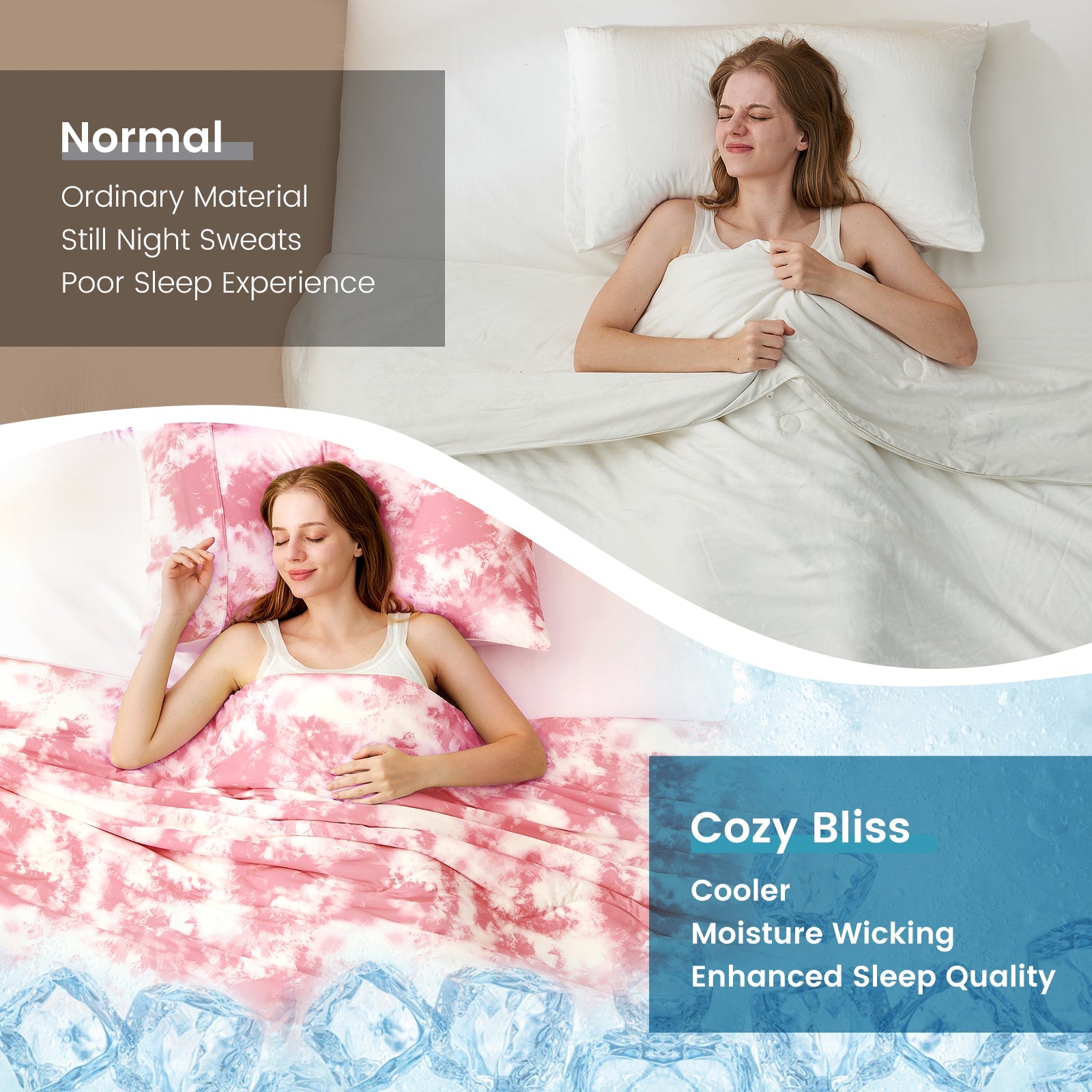 Premium Tie-Dye Cooling Comforter Set for Hot Sleepers