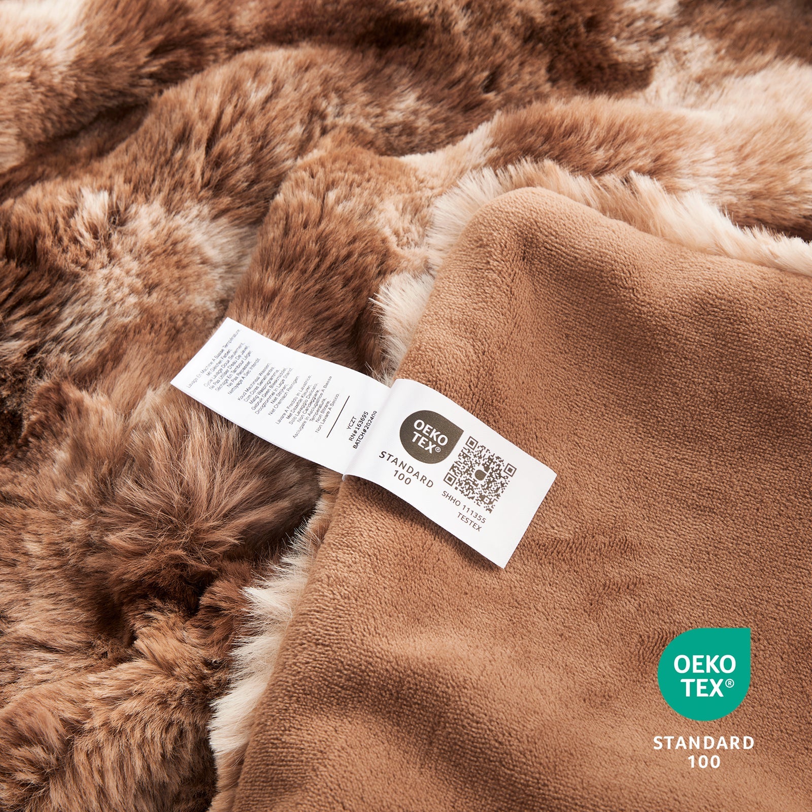 Artisan Bubble Faux Fur Throw Blanket with Unique Tie-Dye Design