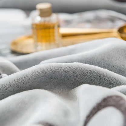 Embroidered Milk Fleece Throw Blanket - soft texture closeup