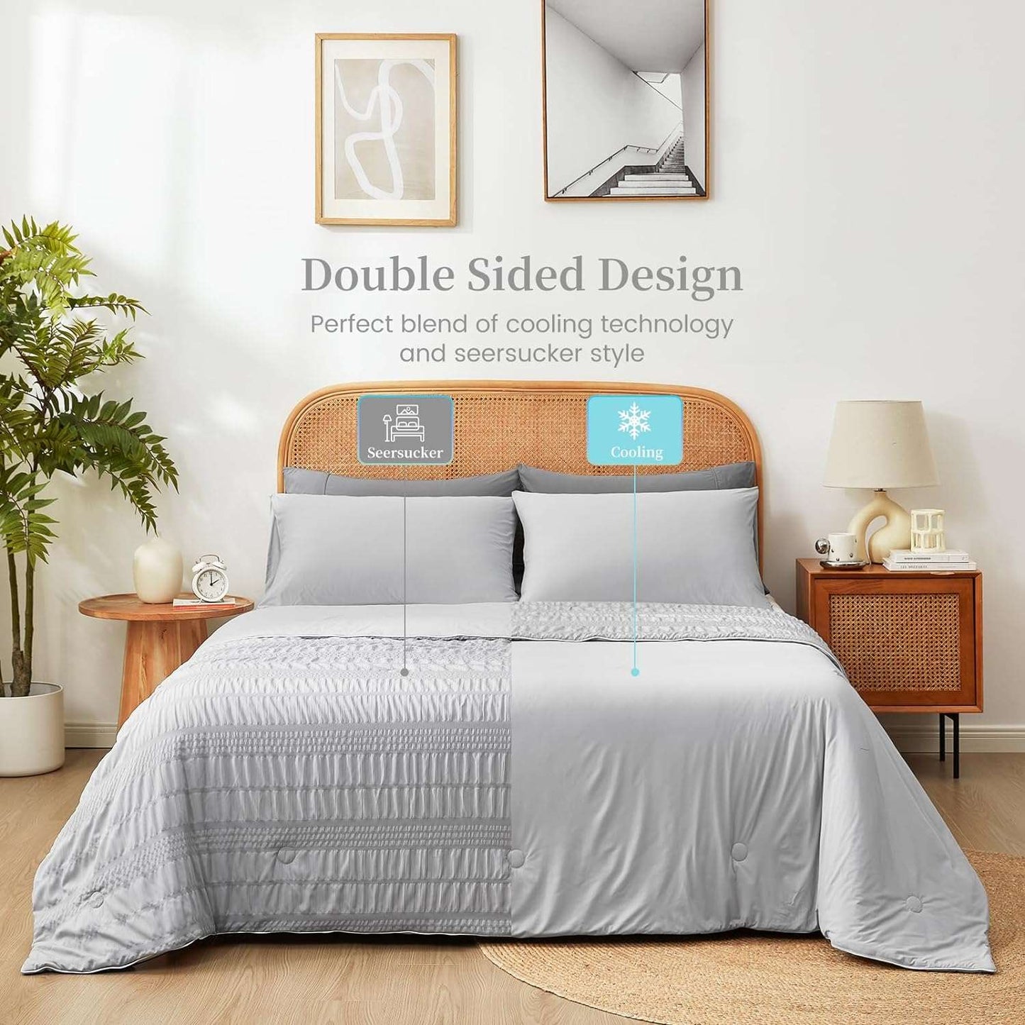 Comfortable Seersucker Cooling Comforter for Cozy Sleep