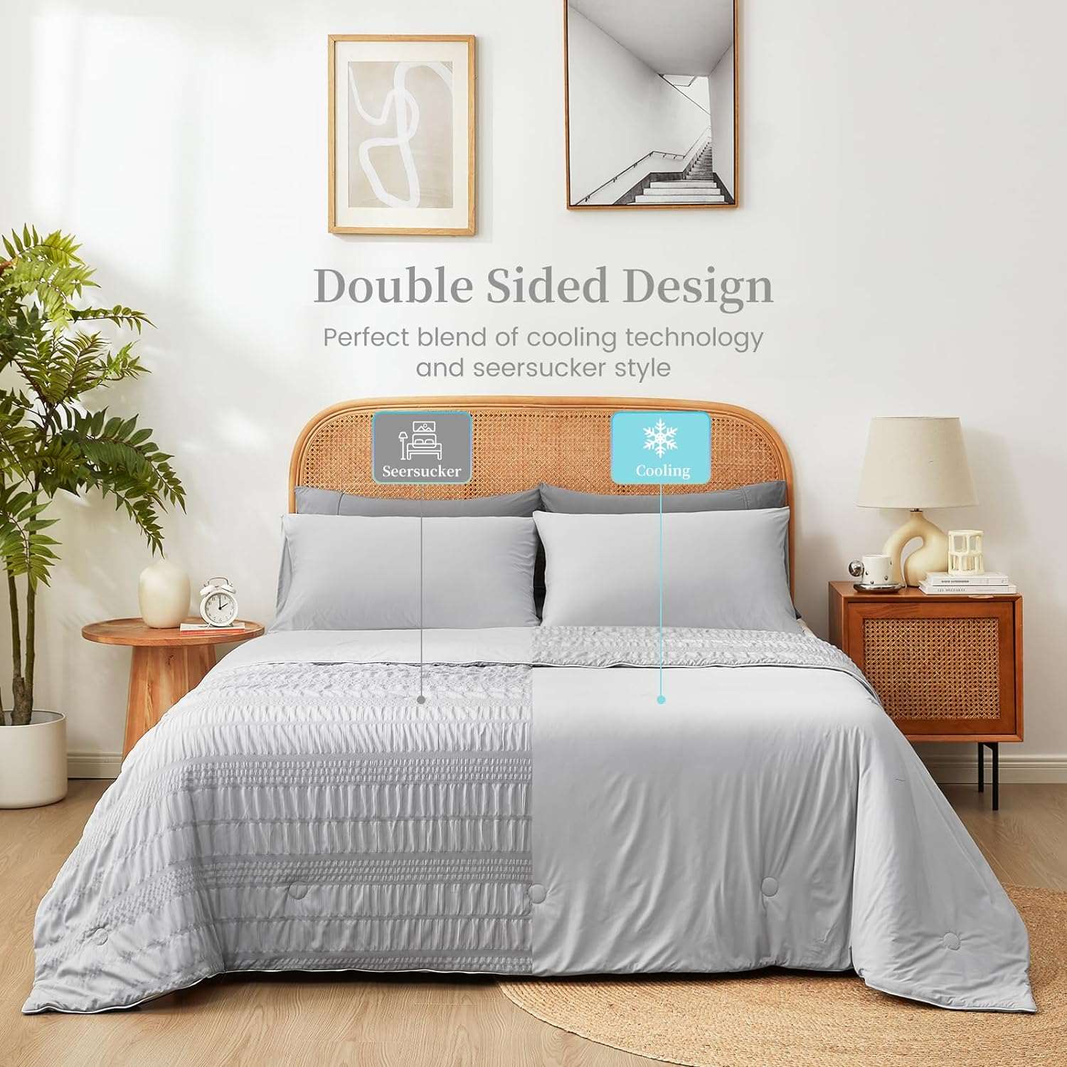 Comfortable Seersucker Cooling Comforter for Cozy Sleep