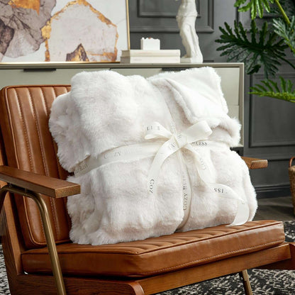 Artisan Bubble Faux Fur Throw Blanket with Unique Tie-Dye Design