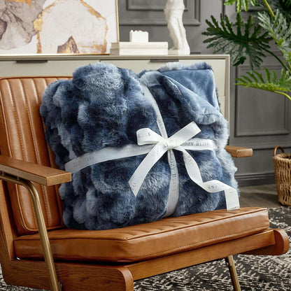 Artisan Bubble Faux Fur Throw Blanket with Unique Tie-Dye Design