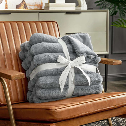 Luxurious Striped Faux Fur Throw Blanket for Cozy Comfort