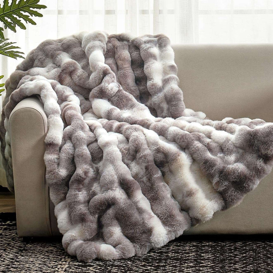 Bubble Tie-Dye Faux Fur Throw