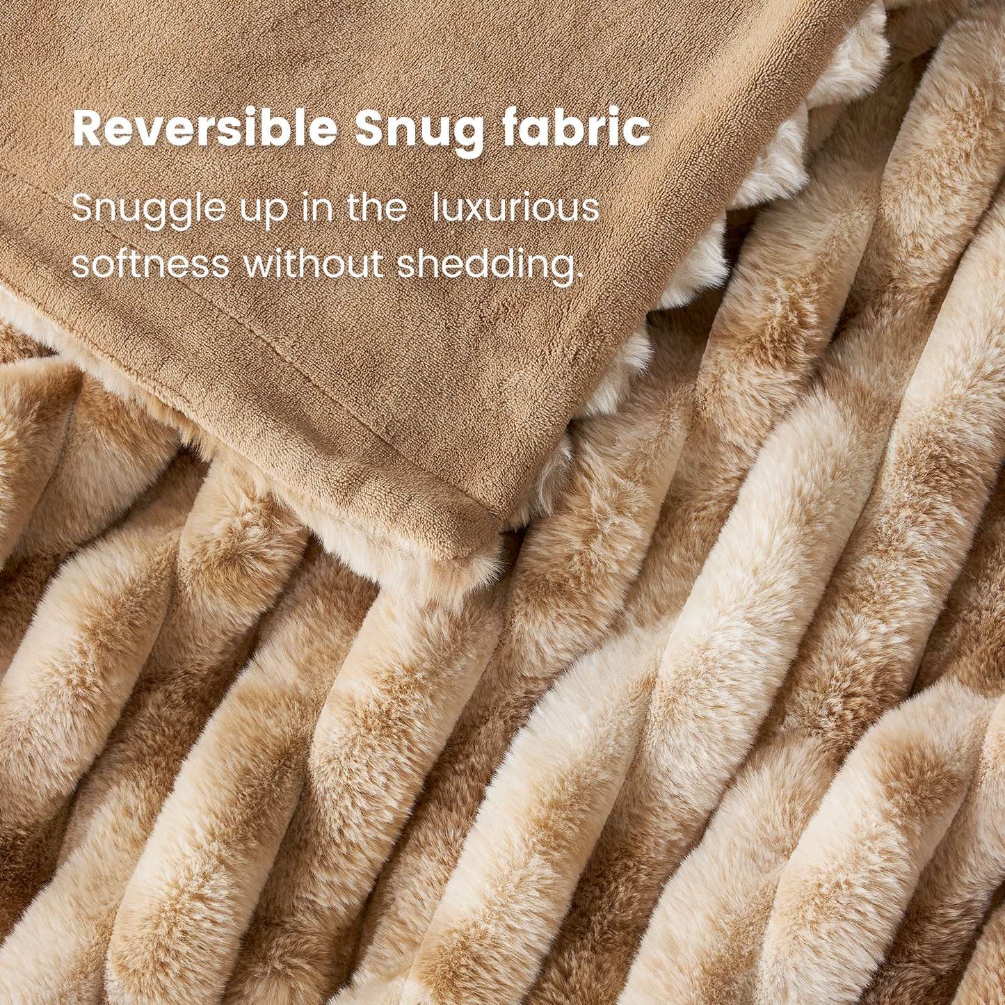 Luxurious Striped Faux Fur Throw Blanket for Cozy Comfort
