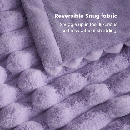 Luxurious Striped Faux Fur Throw Blanket for Cozy Comfort