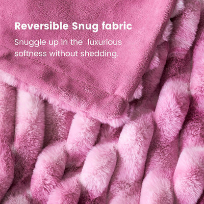 Luxurious Striped Faux Fur Throw Blanket for Cozy Comfort