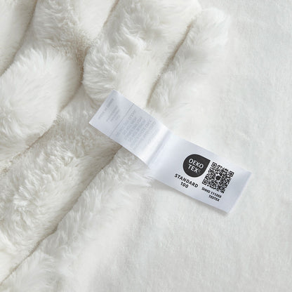 Luxurious Striped Faux Fur Throw Blanket for Cozy Comfort