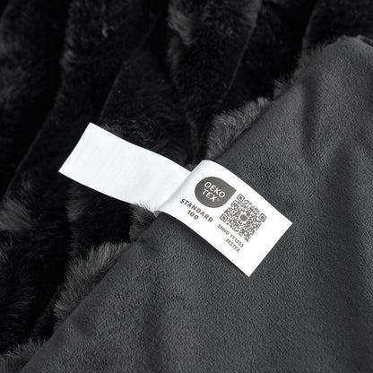 Luxurious Striped Faux Fur Throw Blanket for Cozy Comfort