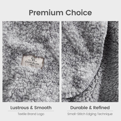 Cozy Bliss Reversible Dual-Sided Sherpa Throw Blanket
