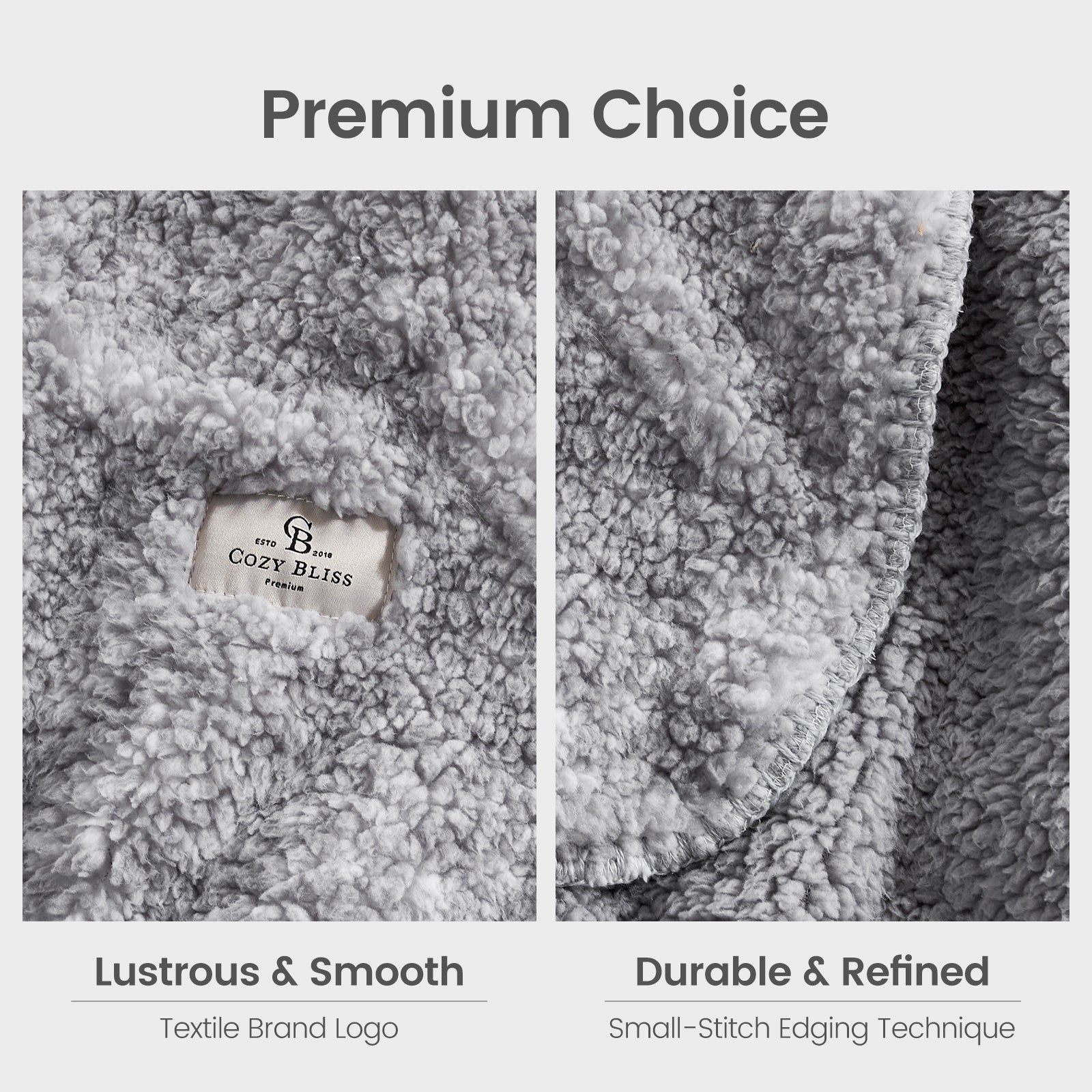 Reversible Sherpa Fleece Throw Blanket - Cozy Dual-Sided Comfort