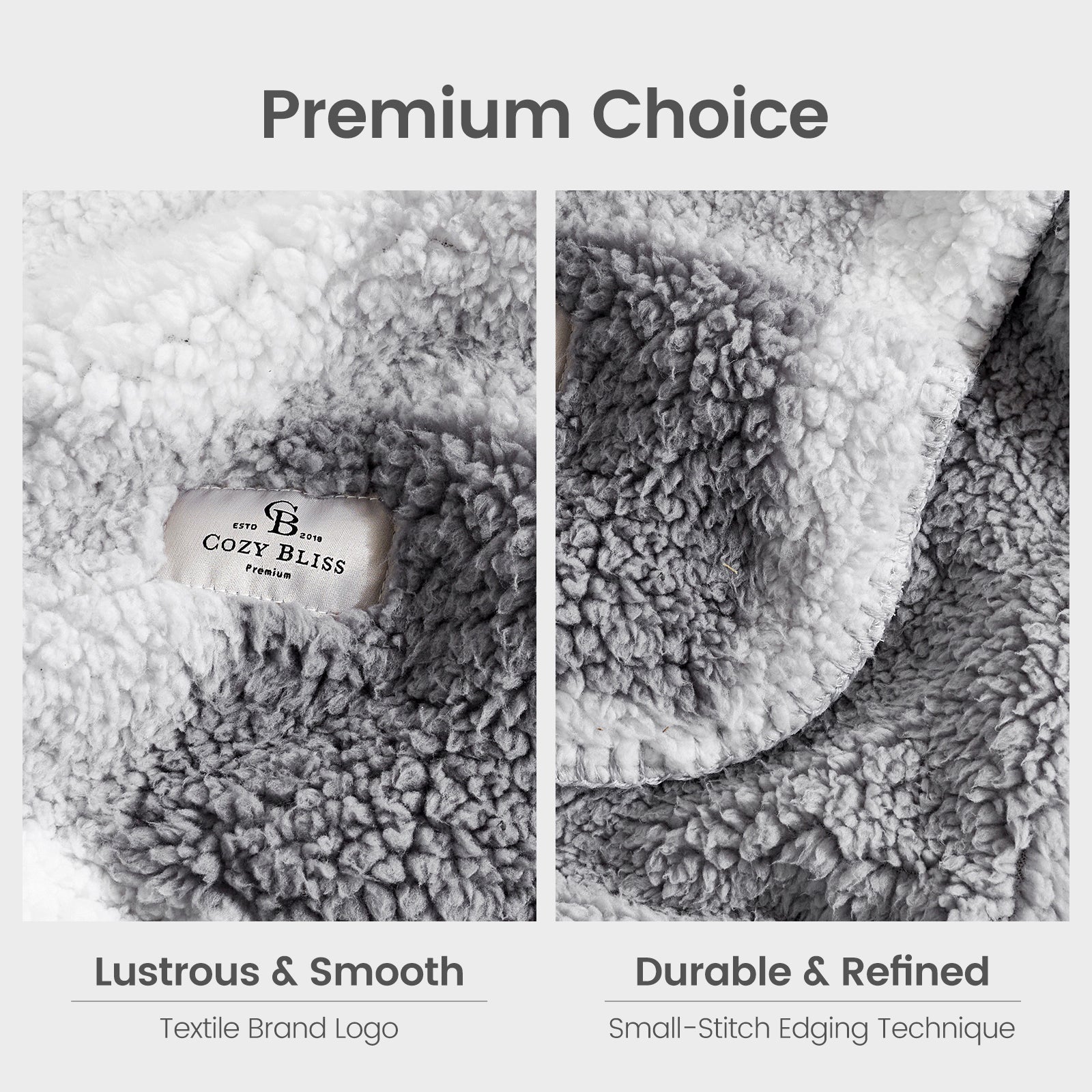 Cozy Bliss Reversible Dual-Sided Sherpa Throw Blanket