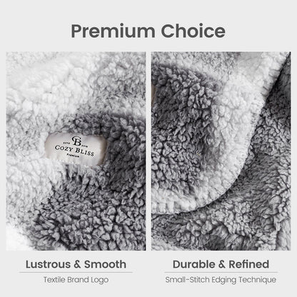 Cozy Bliss Reversible Dual-Sided Sherpa Throw Blanket