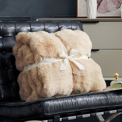 Artisan Bubble Faux Fur Throw Blanket with Unique Tie-Dye Design
