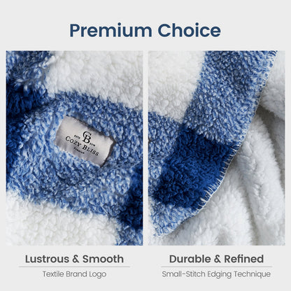 Cozy Bliss Reversible Dual-Sided Sherpa Throw Blanket