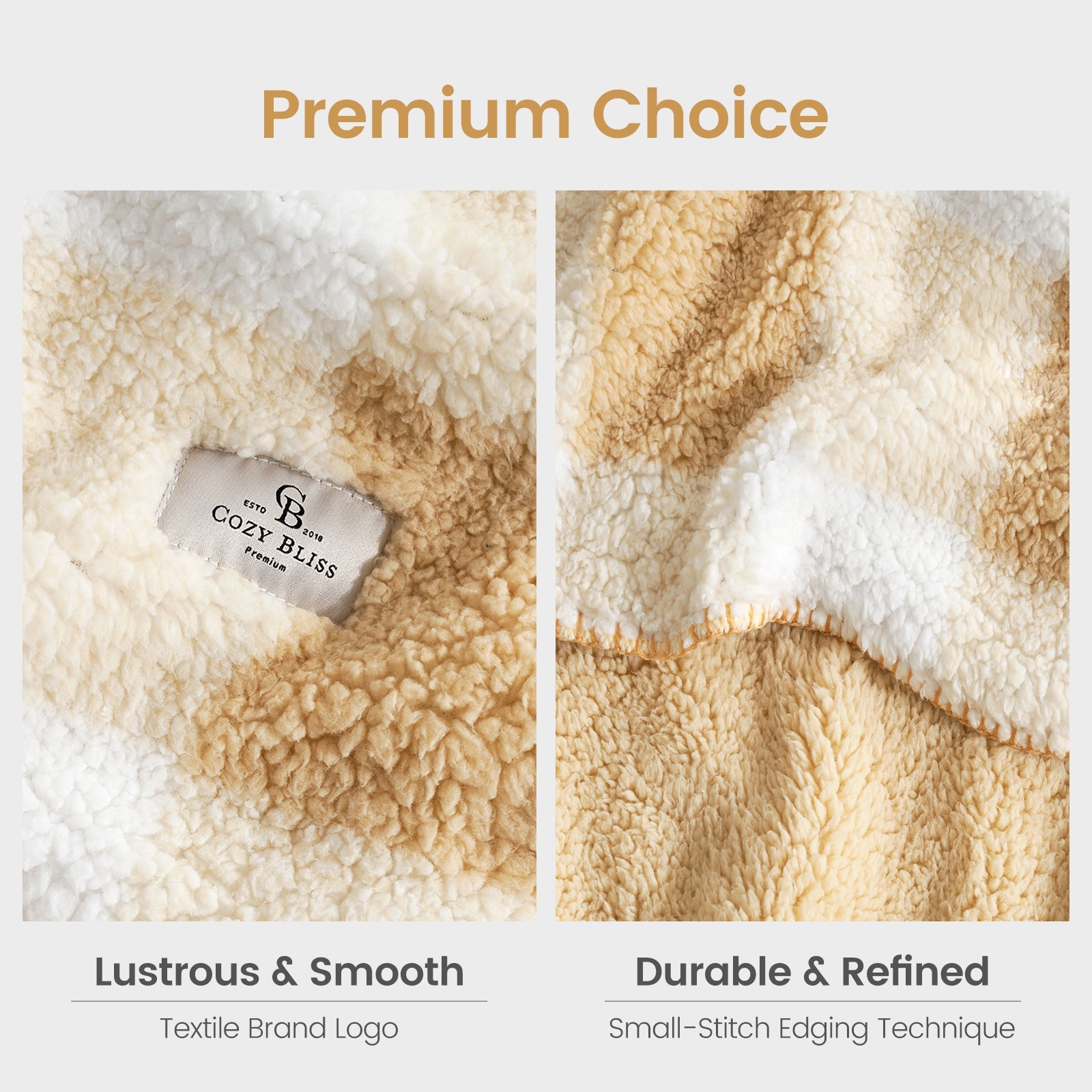 Cozy Bliss Reversible Dual-Sided Sherpa Throw Blanket