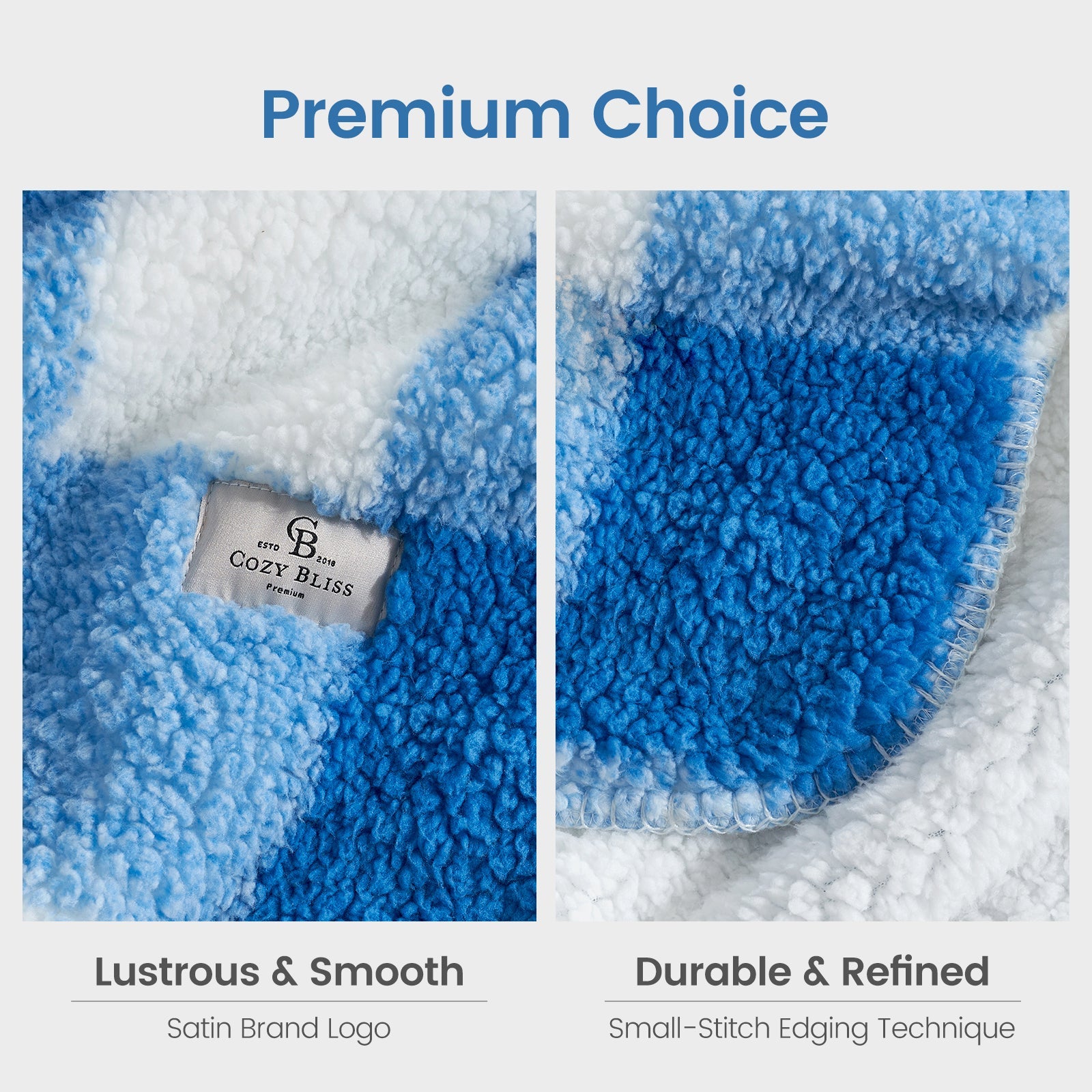 Cozy Bliss Reversible Dual-Sided Sherpa Throw Blanket