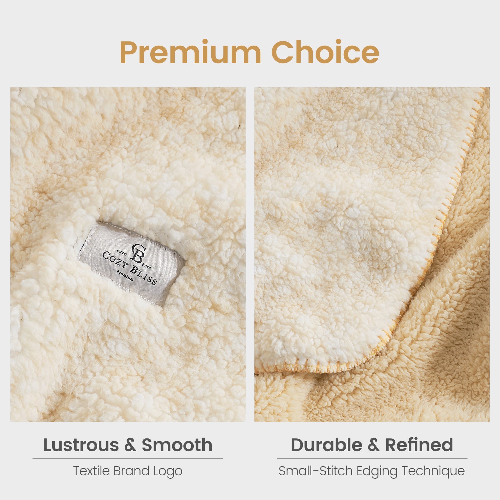 Cozy Bliss Reversible Dual-Sided Sherpa Throw Blanket