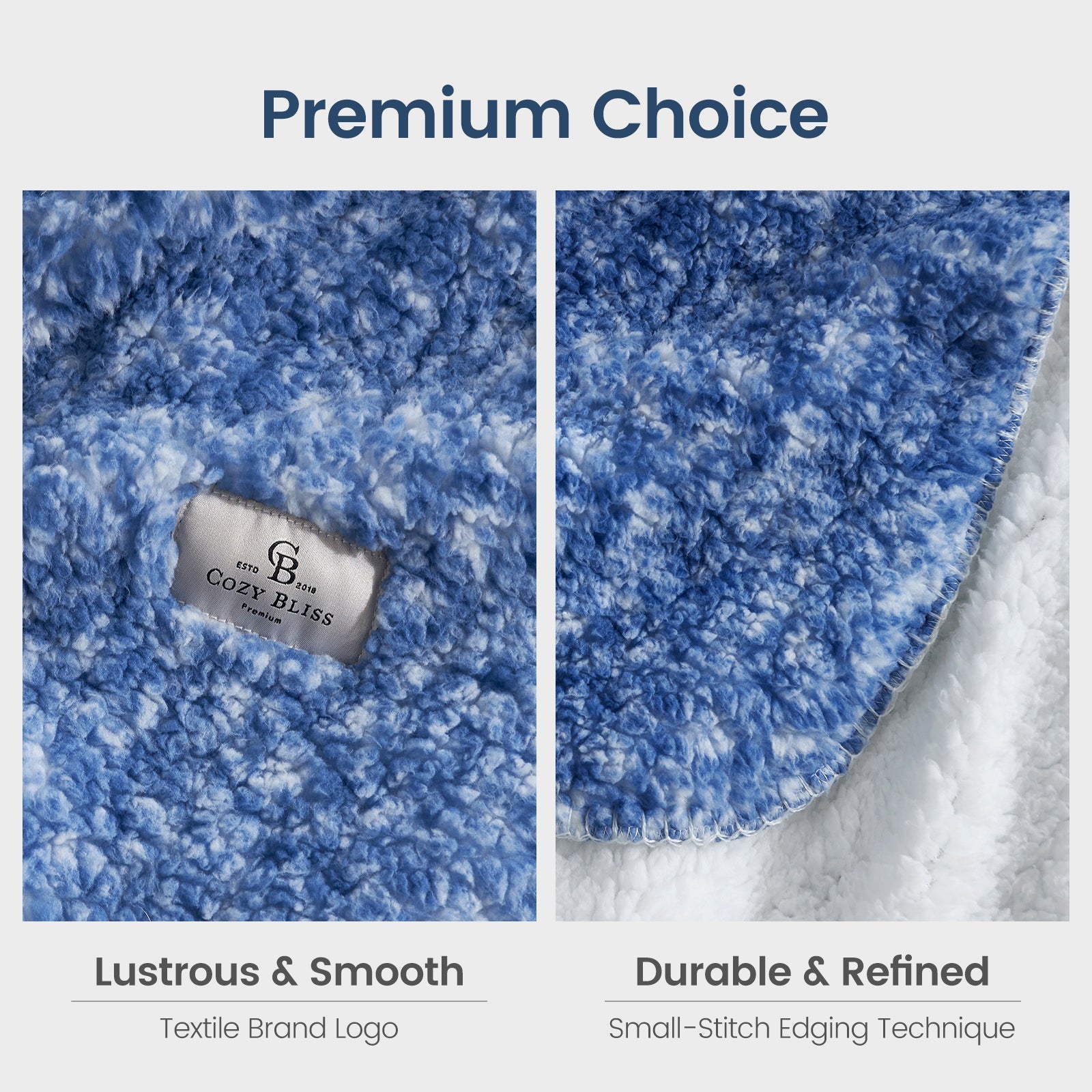Cozy Bliss Reversible Dual-Sided Sherpa Throw Blanket