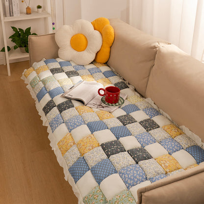 Elegant Garden Chic Cotton Couch Cover for Pet Protection