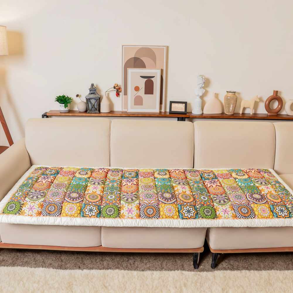 Elegant Garden Chic Cotton Couch Cover for Pet Protection
