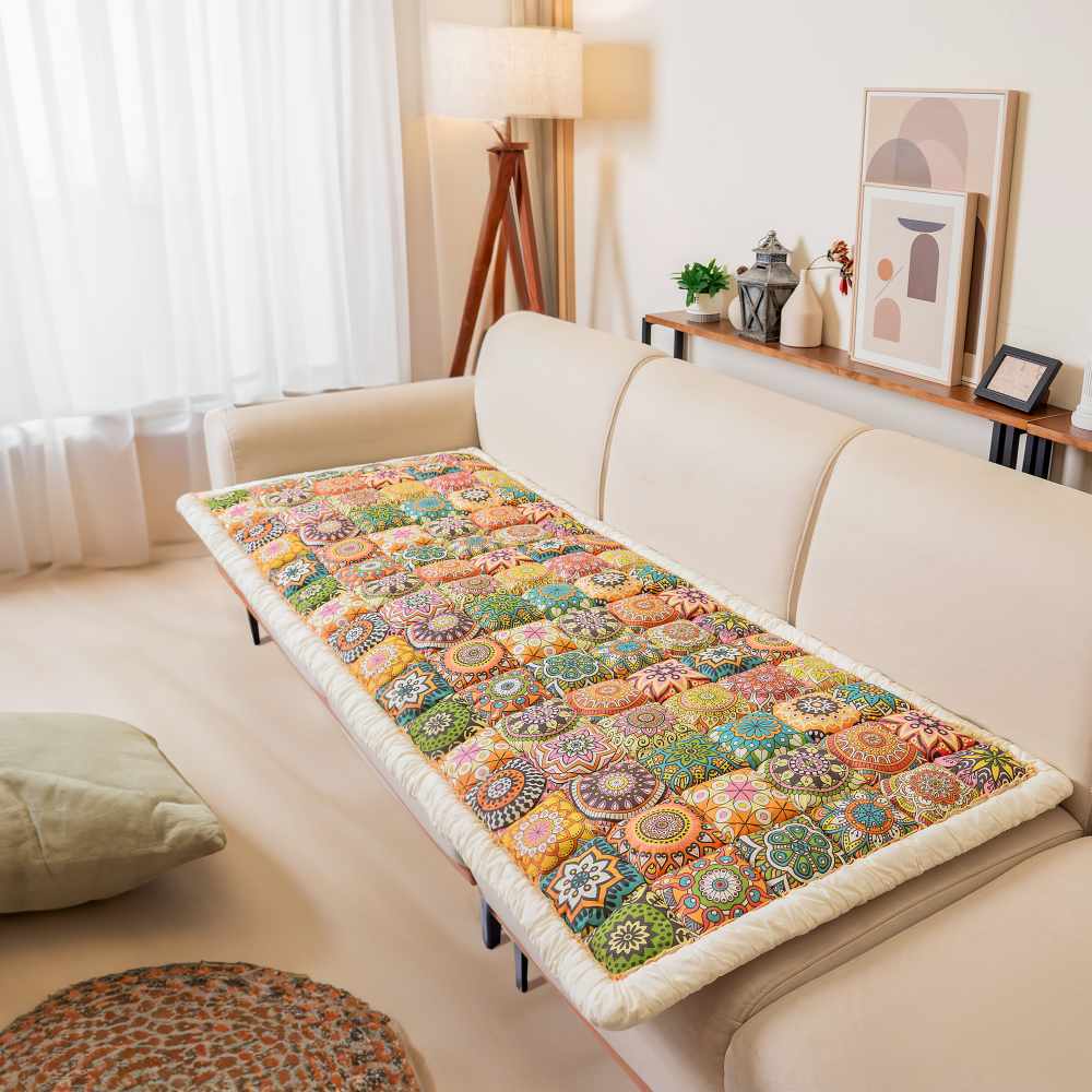 Elegant Garden Chic Cotton Couch Cover for Pet Protection