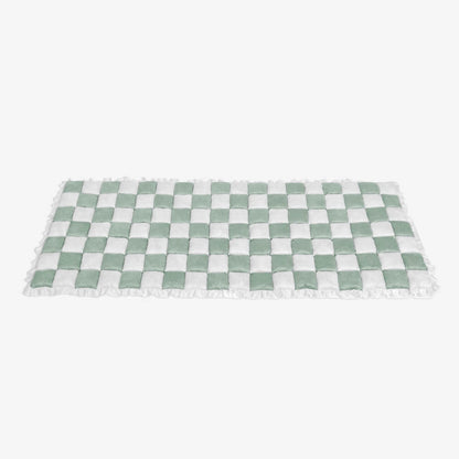 Cozy Cream Plaid Square Fuzzy Pet Dog Bed Cover