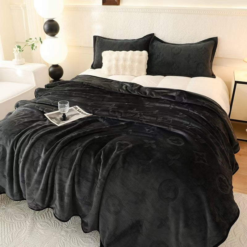 MonoFloral Milk Fleece Filled Blanket