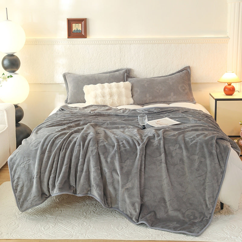 MonoFloral Milk Fleece Filled Blanket