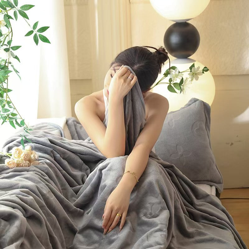 MonoFloral Milk Fleece Filled Blanket