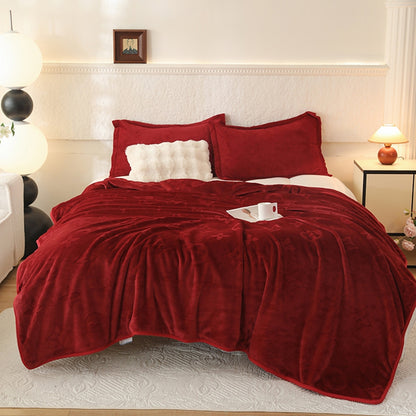 MonoFloral Milk Fleece Filled Blanket