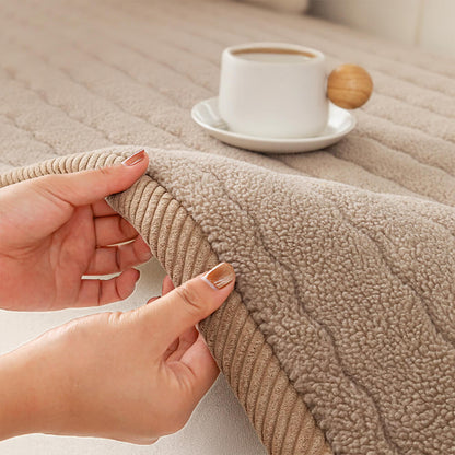 Creamy Soft Breathable Lambskin Couch Cover - Stylish Comfort